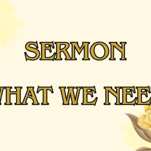 What We Need